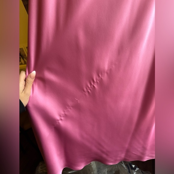 GIANNI BINI Meave Satin Asymmetrical Neck-A-Line Dress - Picture 4 of 8